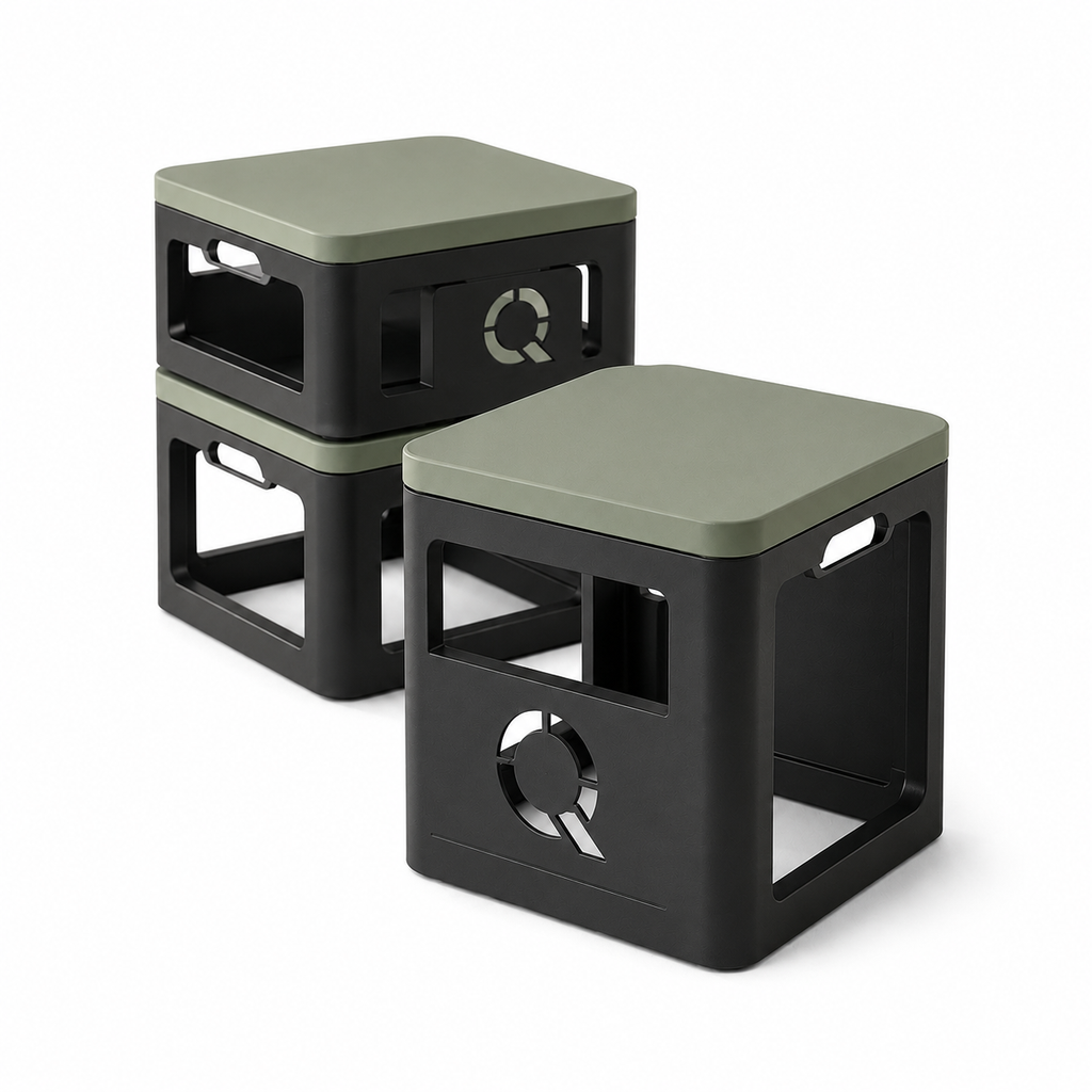 ZUNQEVARO ARC 3-Piece Stackable Outdoor Stool Set, Metal Frame Backless Patio Seats with Carry Handles for Balcony, Porch and Small Spaces